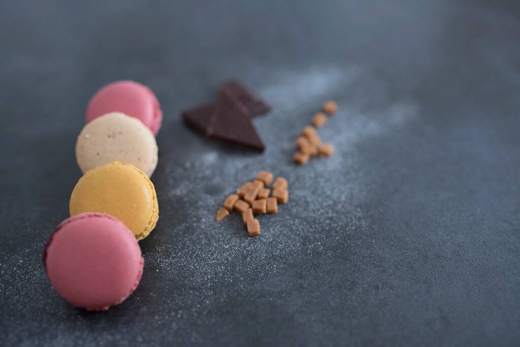 Pasztell macaron válogatás, illusztráció